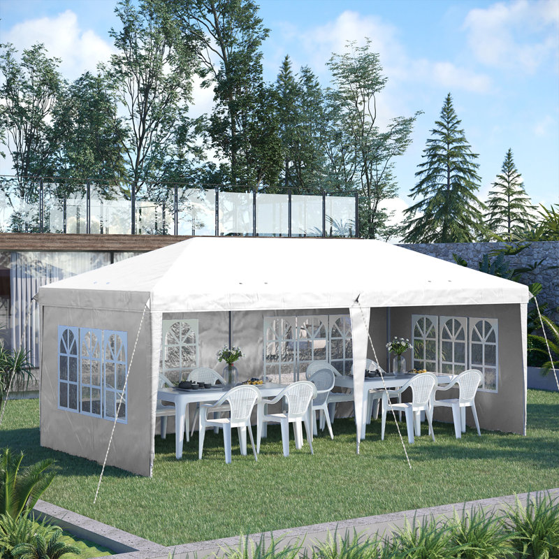 6m x 3m Steel Pop Up Canopy, White