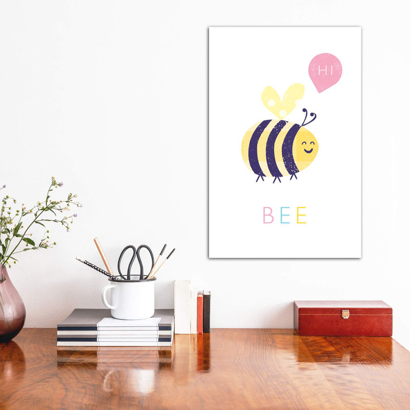 Abeille - imprimé, Toile tendue, Pas de tapis, H 12 po x l 8 po x P 0,75 po