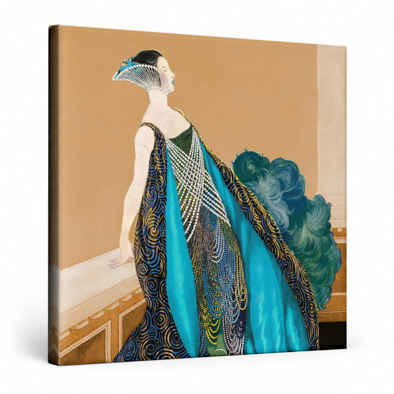 Elegante en robe de soirée, 32" W x 32" H
