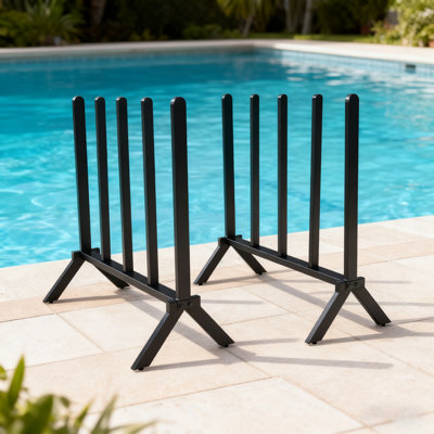 Support à flotteur extérieur en métal, support de rangement pour flotteur de piscine, support à flotteur pour piscine (ensemble de 2)