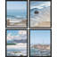 Vue aérienne de la plage de l'océan bleu, impression encadrée 4 pièces-90605208-90605213