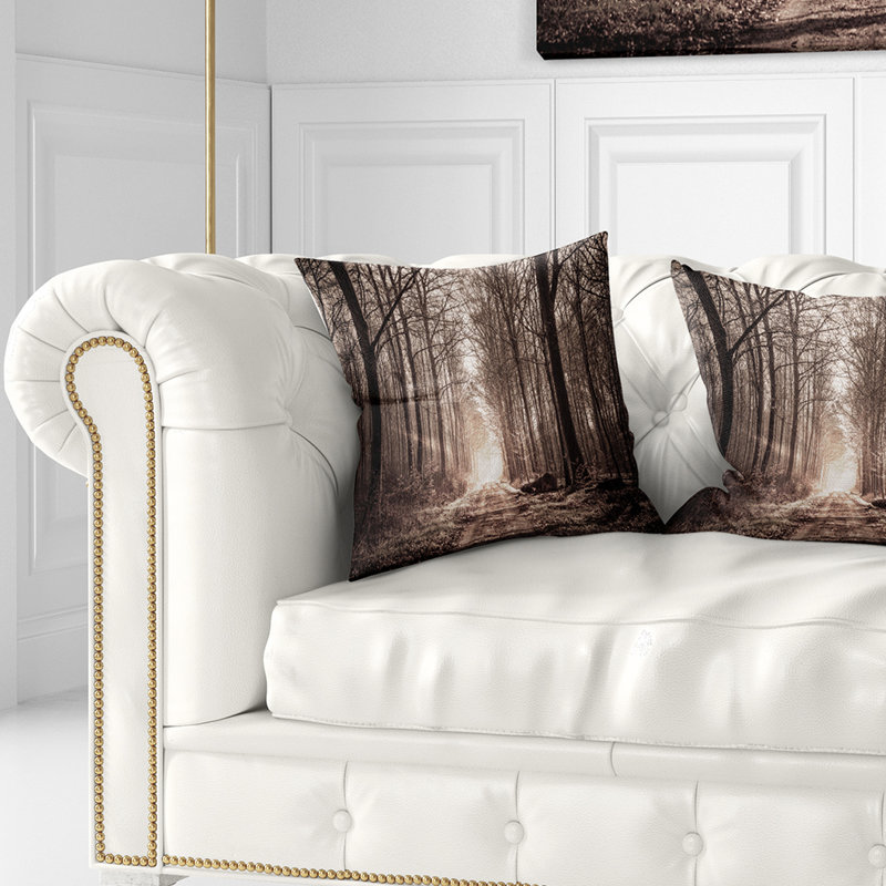 Schafer, photographie de paysage, sentier forestier, 16 po x 1 po, Coussin décoratif