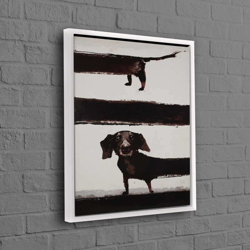 Illustration abstraite de chien sur toile de coton représentant un motif animalier 3D unique parfait pour la décoration murale du salon