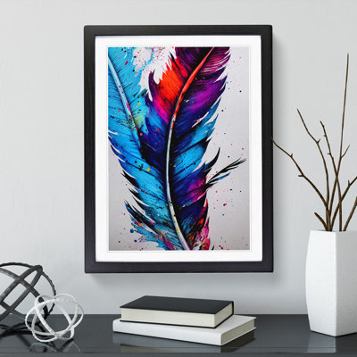 Feathers Splashed No.5 - Framed Print