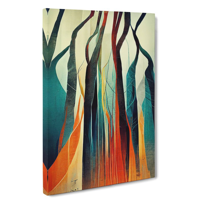 XV1022-4703X Torn Abstract Forest No.3 - Print, No Matte, Wrapped Canvas, 50cm H x 35cm W