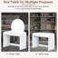 Meuble-lavabo blanc de 39 po pour la chambre à coucher. Miroir et tiroir éclairés à écran tactile inclus. Bords courbés pour un look tendance. Rangement adéquat. Confortable. Instructions d'assemblage faciles