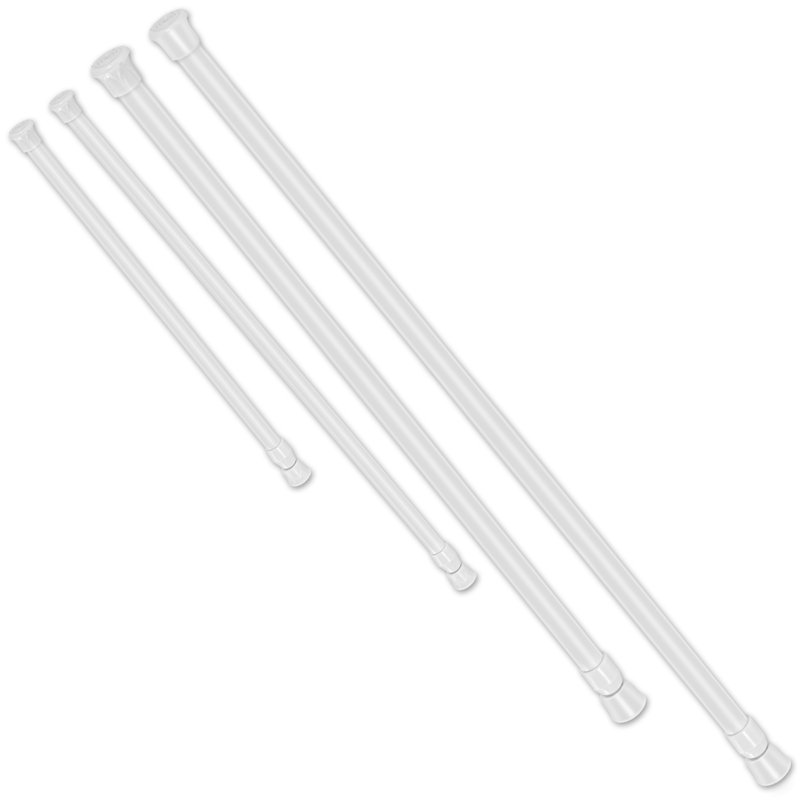 Adjustable 200cm Silver Steel Tension Curtain Rod