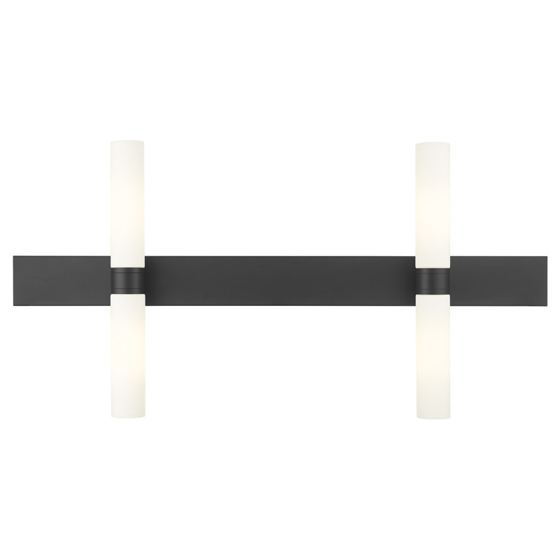 Ballston - Maliyah - 4 Light 51" Bath Vanity Light, Matte Black, White