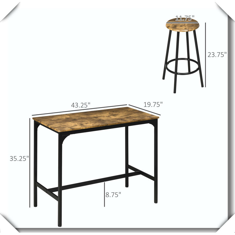 Ensemble de tabourets de table 5 pièces