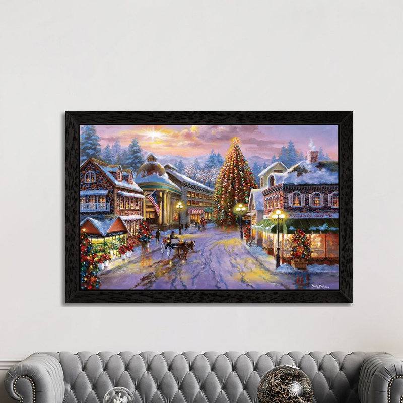 Christmas Eve by Nicky Boehme - Print on Canvas, 66.04 cm H x 45.72 cm W, Black Framed