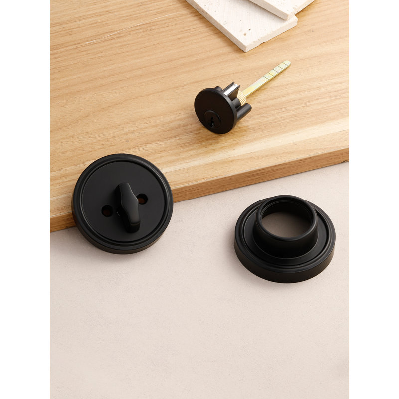 MRML Deadbolt Brushed Gold Keyed Entry Dead Bolt Lock, Single Cylinder, Lock with Key, Used for Exterior Front Entrance Entry Door