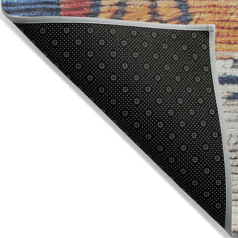 Machine Washable Indoor/Outdoor Xhevrie Navy Rug, Rectangle 10' x 14'