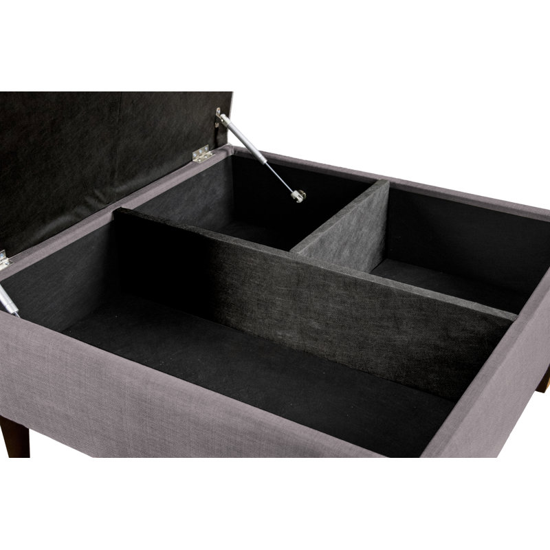 Gamino Upholstered Ottoman, Red/Gray Polyester