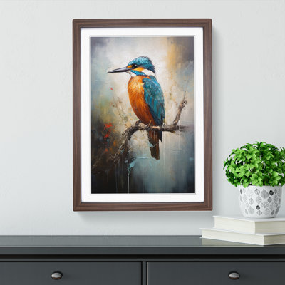 Kingfisher Abstract Art - Framed Print