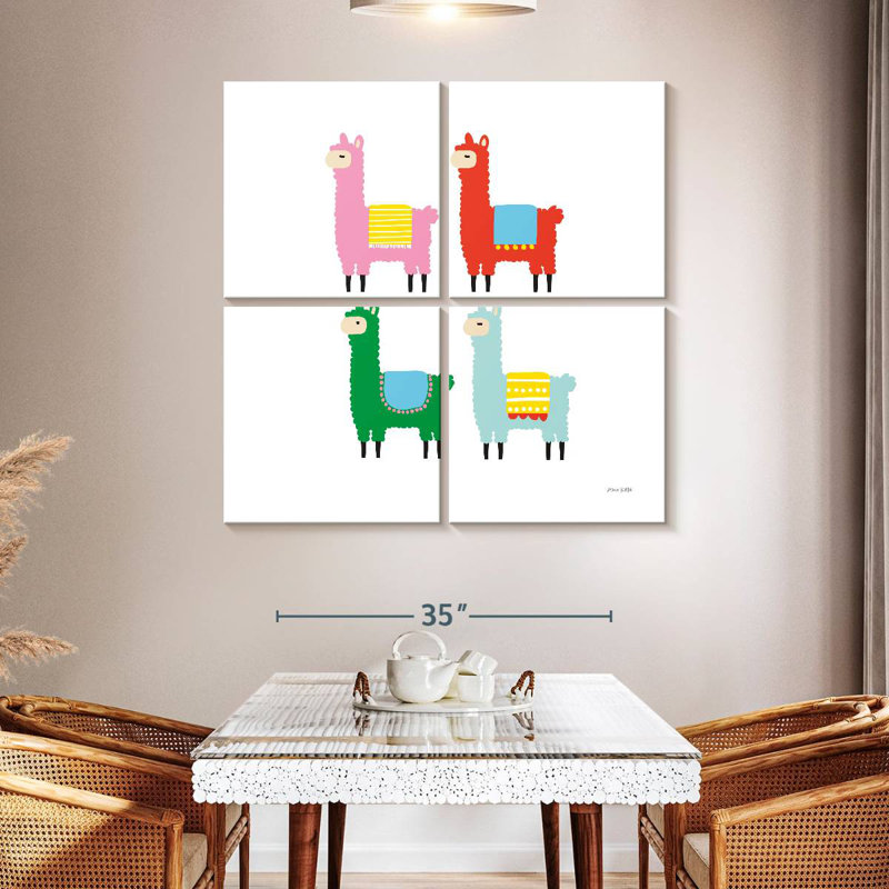 Brampt, les lamas colorés, H 45 po x l 45 po