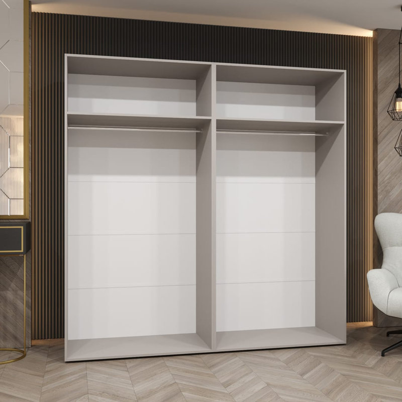 Blina 4 Door Manufactured Wood Wardrobe, White
