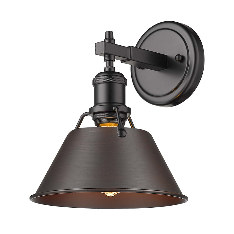 Éclairage pour meuble-lavabo en acier à intensité variable Felda, Bronze huilé, Noir mat, 1 lumières