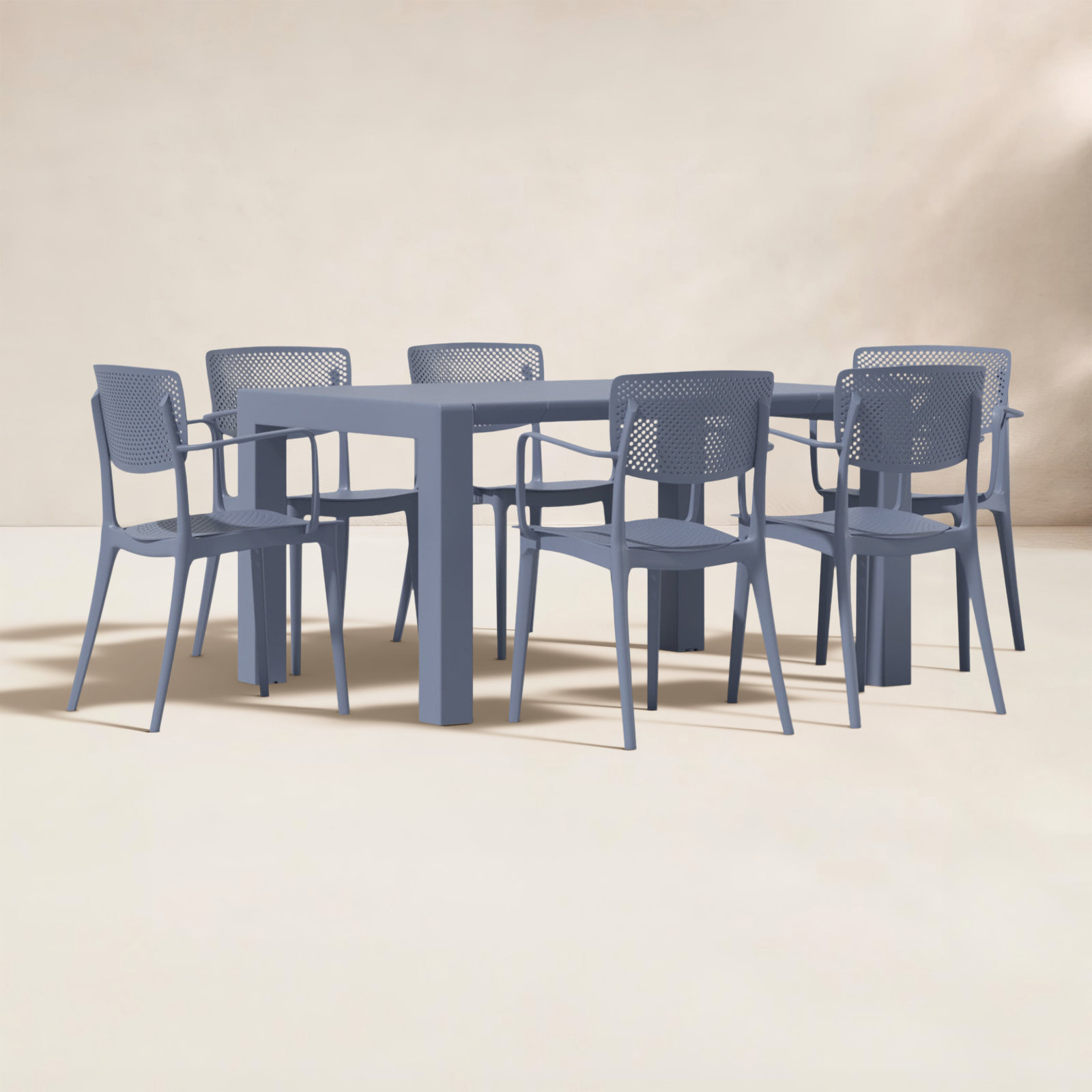 Farrah 39" Patio Dining Set, Dark Gray