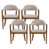 Coussin beige / structure en noyer