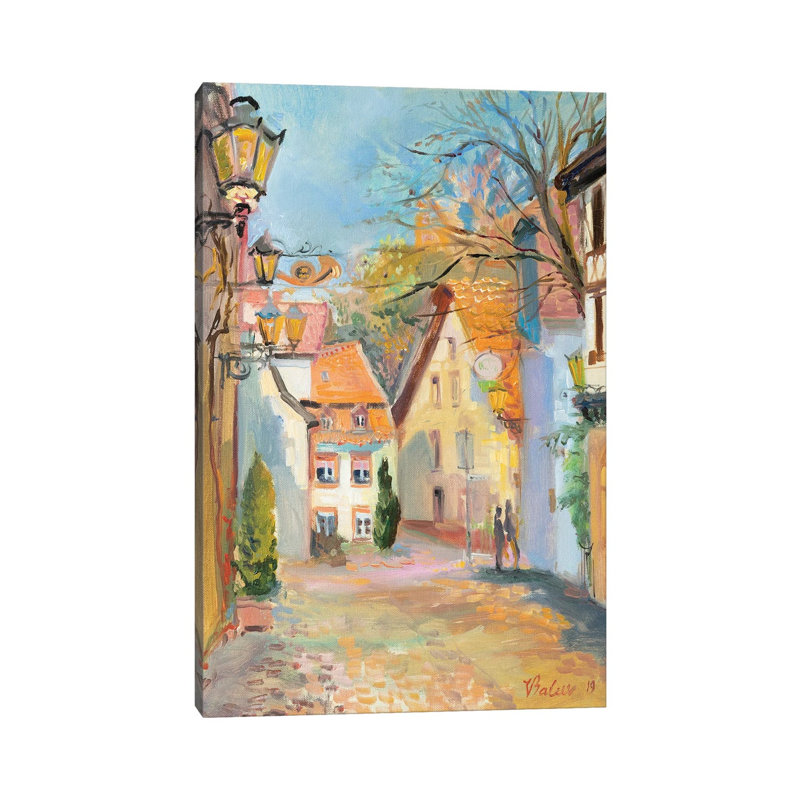 Town In Spring by Katharina Valeeva - Wrapped Canvas Painting, 20.32 cm H x 30.48 cm W