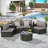 7-Piece Half-Moon Sectional Sofa Set with Coffee Table-1867773157
