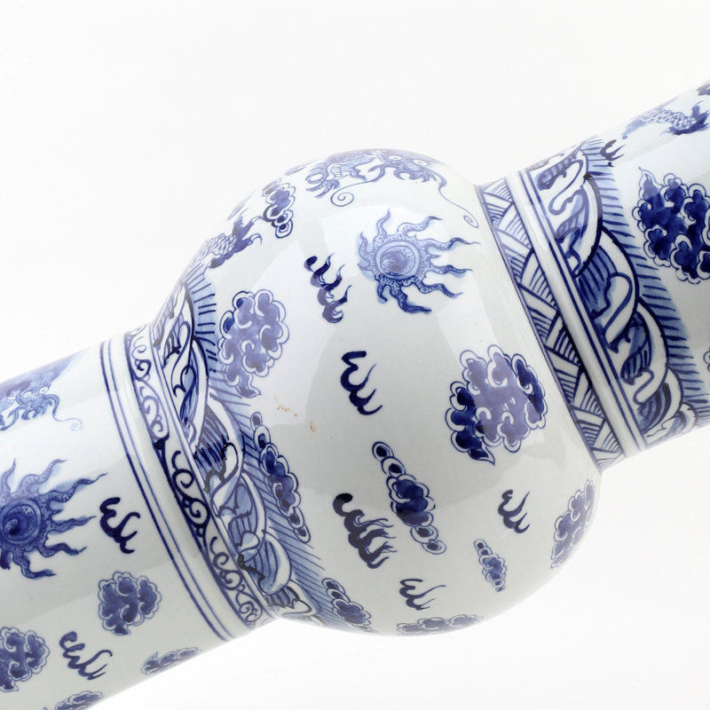 Blue and White Dragon Vase