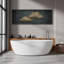Oeuvre de décoration murale pastel vert pastel bleu marine abstrait ciel moderne minimaliste relaxant-101069266-98126485