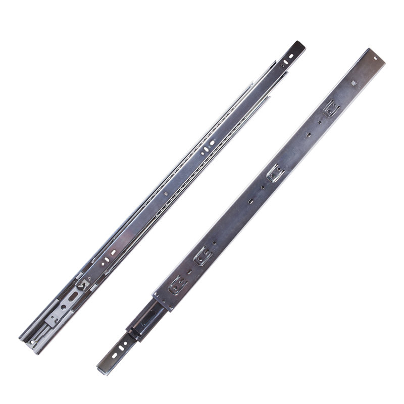 Glissières de tiroir à fermeture en douceur à montage latéral de 20 po - pleine extension, capacité de 100 lb, finition cadmium 