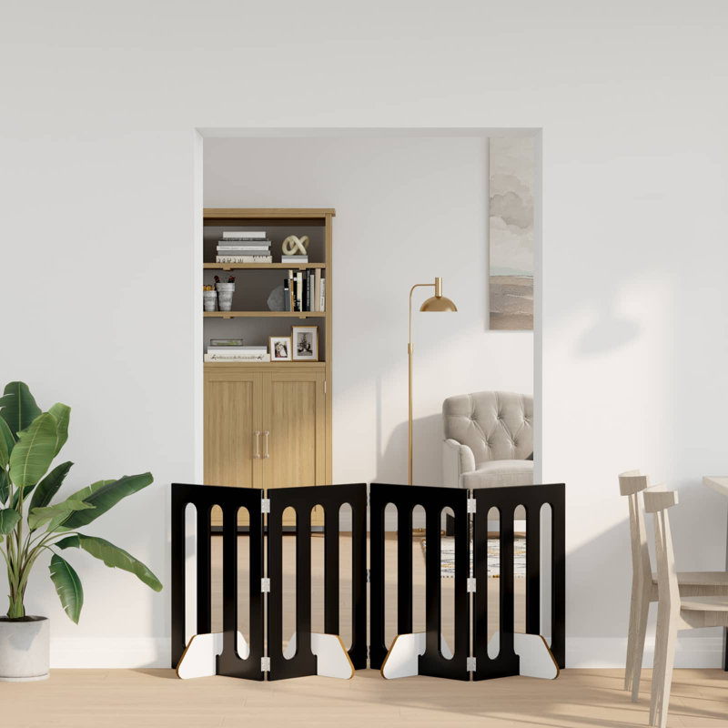 Pet Crate, 80cm H x 321cm W x 34cm D, Black Oak