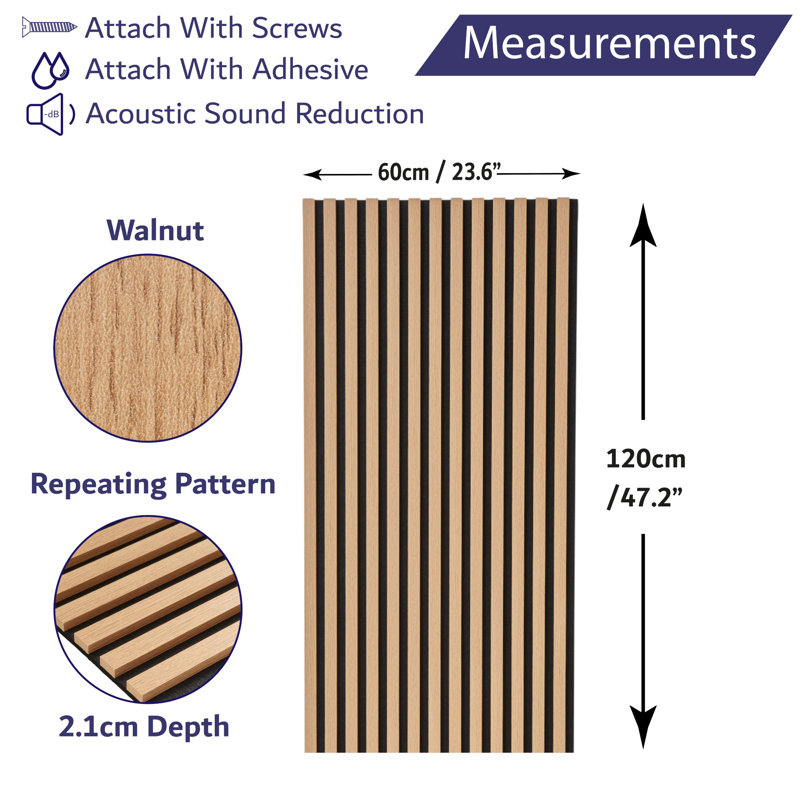 Ensor Wall Paneling, Oak, 120cm x 60cm
