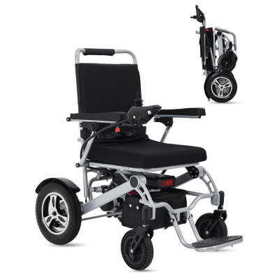 Foldable Lightweight Electric Wheelchair for Adults, 330 lbs Capacity, 30 Miles Long Range, All-Terrain, Airline Approved by 17 Stories