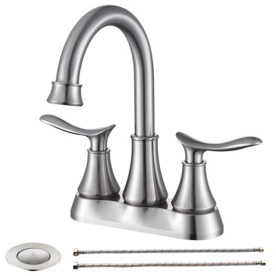Centerset 2-handle Bathroom Faucet with Drain Assembly
