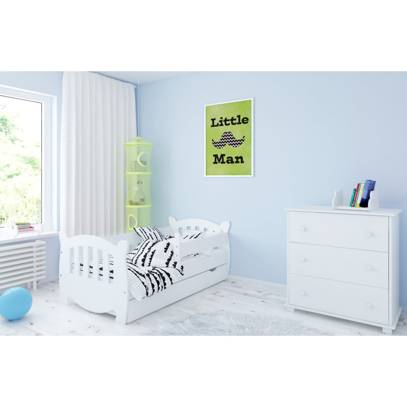 Langston Cabin Bed with Storage Included, White, European Toddler (80 x 180 cm)