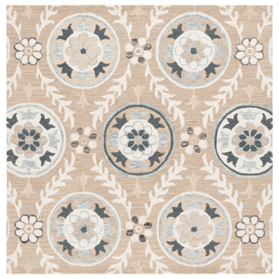 Jardin Hand Tufted Wool Cotton Floral Rug in Ivory/Beige