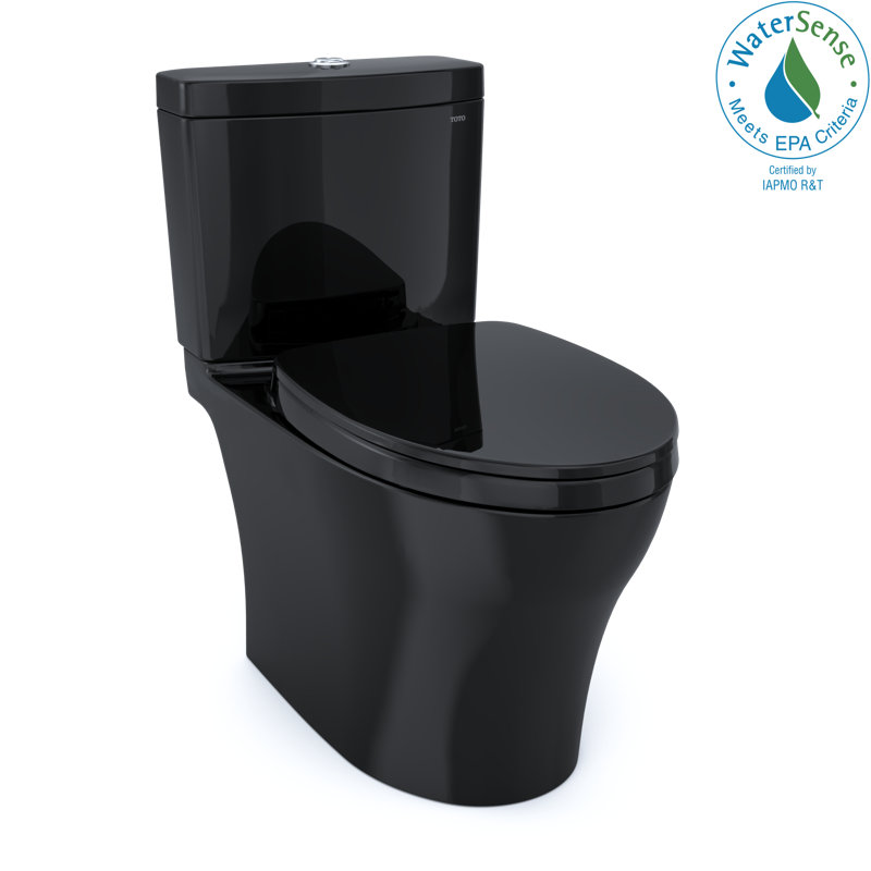 Aquia® Dual-Flush Elongated Two-Piece Toilet with Tornado Flush (Seat Included), Black