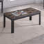 Ensemble de 3 pièces Table basse rectangulaire de style traditionnel Table de bout carrée Pieds en bois Plateau en faux marbre Mobilier en bois brun-947658589