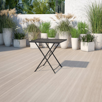 Commercial Grade 28" Square Indoor-Outdoor Steel Folding Patio Table