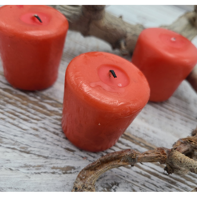 Bougies votives colorées non parfumées 24 pièces Elyon, Rouge
