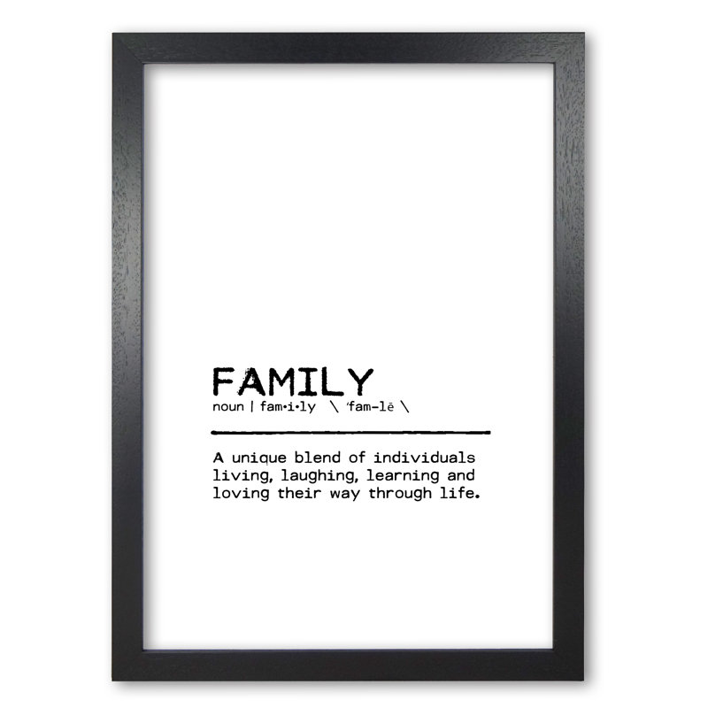 Family Unique - Print, Black Grain Frame, 42 cm H x 30 cm W x 5 cm D