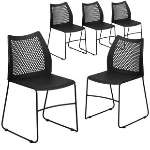  EMMA + OLIVER Trapezoid Back Banquet Chair, Black Vinyl/Black  Frame 2.5 Seat : Office Products