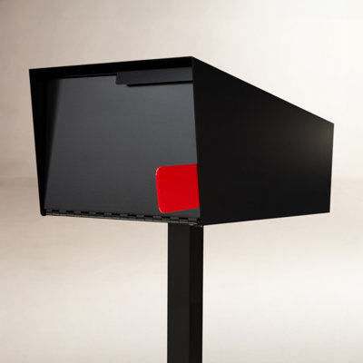 Post Mount Black Mid Century Modern Mailbox