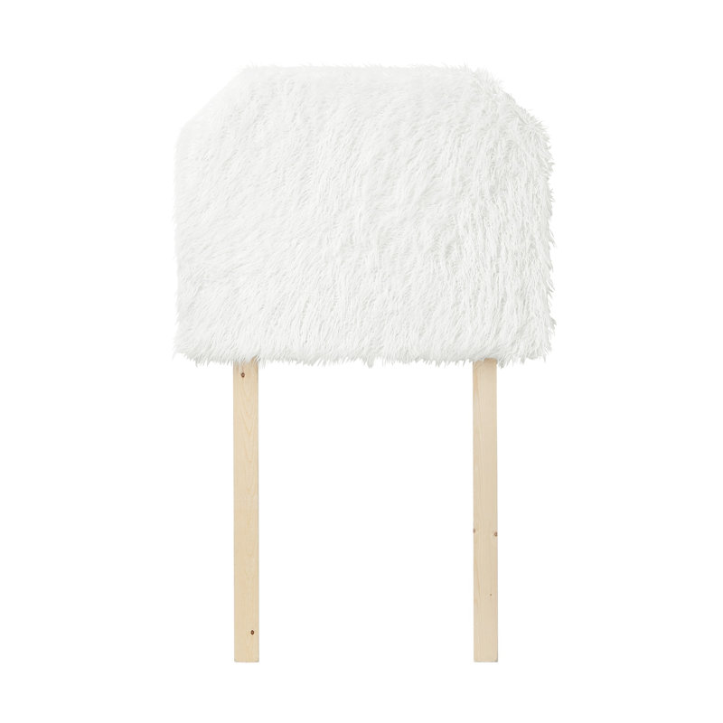Mo' Unruly Plush College Headboard With Legs - White, White