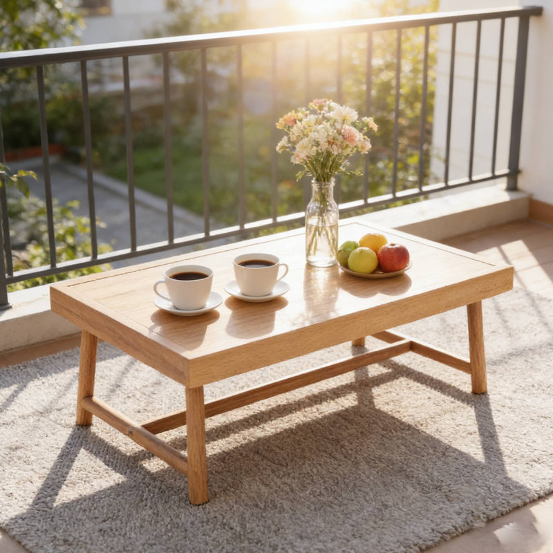 Table basse de patio rectangulaire pour les brunchs en plein air et les conversations décontractées dans la cour