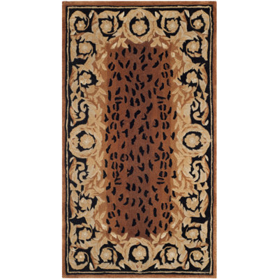 Lenora Hand-Tufted Wool Black/Gold Area Rug