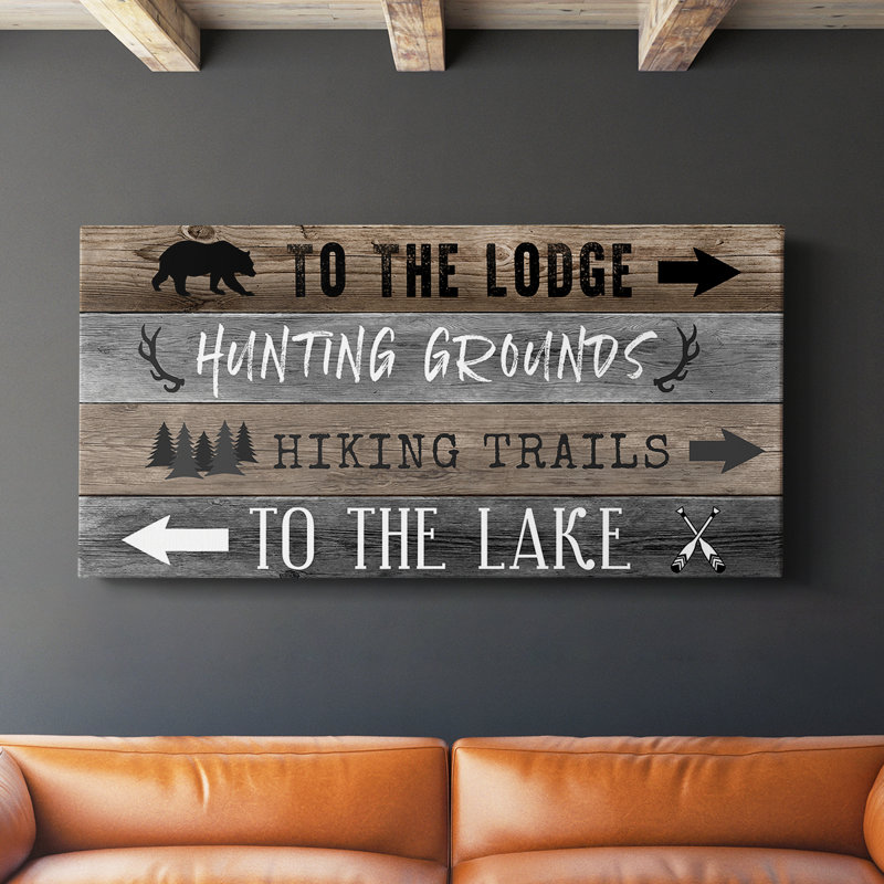 To The Lodge - Toile tendue avec châssis - Prêt à accrocher, H 16 po x l 32 po
