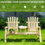 Chaise de patio en bois naturel 2 avec table, foyer extérieur pour la cour, terrasse, porche, finition ergonomique en bois