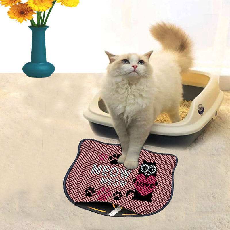 Durable Cat Litter Mat, 15.7 x 19.7 inches | 50% PVC / 50% Polyester, Machine Washable & Vacuum Friendly | Perfect for Easy Cleanup, Non-Slip Design to Keep Your Home Clean & Fresh, Ideal for Pet Owners