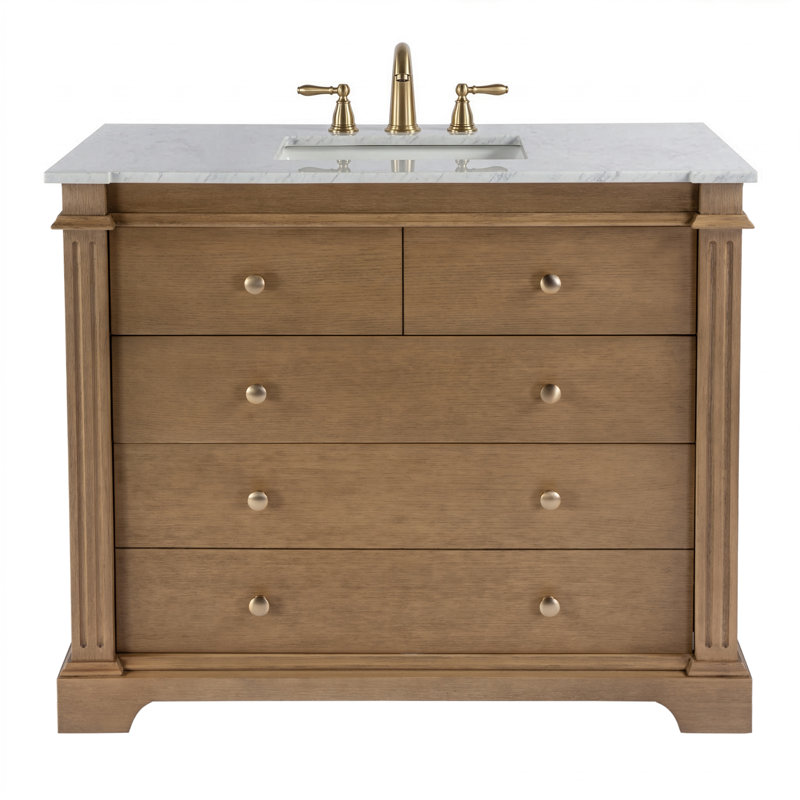 Rachelle 42" Single Bathroom Vanity Set, Brown
