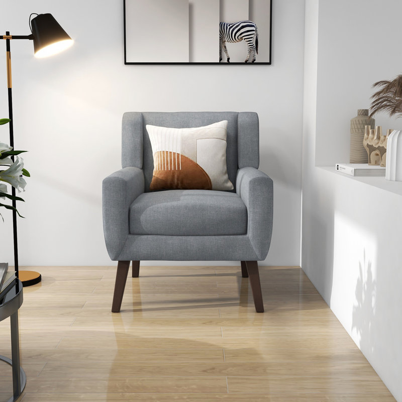 Jaqueze 73.4 Cm Wide Tufted Armchair, Grey Linen Blend