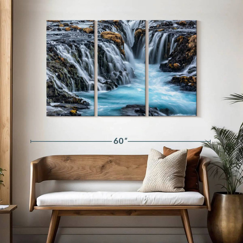 Cascade d'Alvord Bruarfoss en Islande I, H 32 po x l 50 po